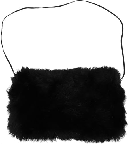 HOMOBABE Winterlicher Handwärmer Muff aus Schwarzem Kunstfell Weicher Komfortabler Handschmeichler für Kalte Tage und Gemütliche Momente