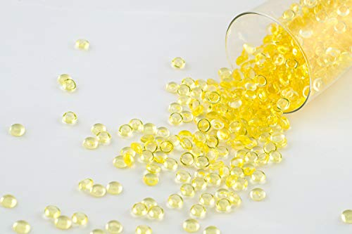 Creativery ca.100g Beutel Tautropfen ca. Ø 7 mm Raindrops Kristalltau Deko Streudeko Granulat Dekogranulat transparent (gelb 645)