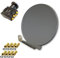 Premium X Antenne DELUXE100 Aluminium 100cm Digital SAT Schüssel Spiegel in Anthrazit Quad LNB 8X F-Stecker