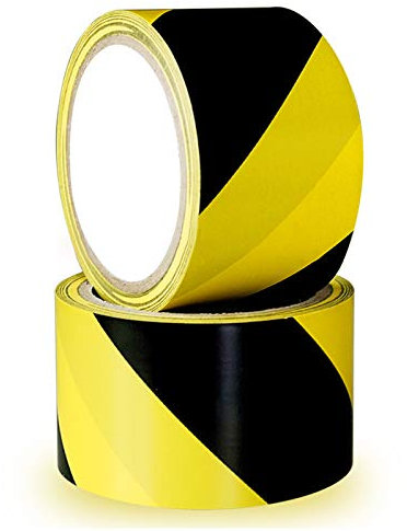 Safety Tapes 2 Pack 70mm x 20m Black & Yellow Self Adhesive Hazard Warning Tape