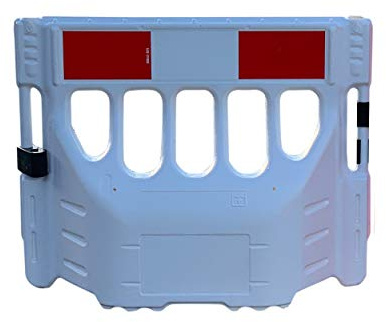 Water Filled Buddha Barrier (White) - Chapter 8 Traffic Management Heavy Duty Chapter 8 Portable Pedestrian Safety Anti-Trip Plastic Road Barrier Traffic Management…