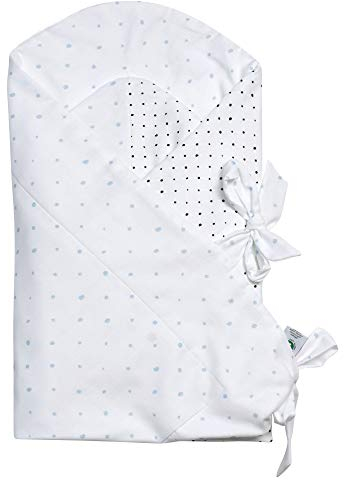 Baby Einschlagdecke GOTS zertifiziert aus BIO-Baumwolle Puckdecke Wickeldecke von Motherhood - Kleckse blau und schwarz