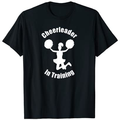 Cheerleader In Training Lernen Pom Poms Sportbasis Mädchen T-Shirt