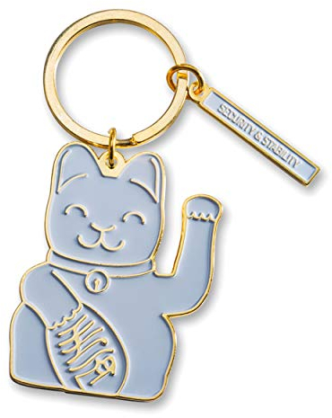 DONKEY Lucky Cat Keyring, Grey