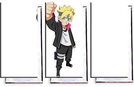 Unified Distribution Boruto - Dreiteiler (120x80 cm) Kunstdruck auf Leinwand • erstklassige Druckqualität • Dekoration • Wandbild
