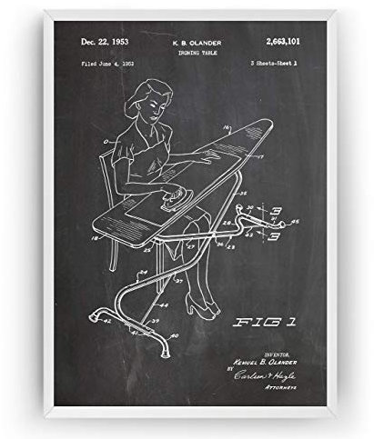 Magic Posters Ironing Board 1953 Patent Print - Laundry Room Poster Giclee Art Wall Decor Vintage Blueprint Gift - Frame Not Included