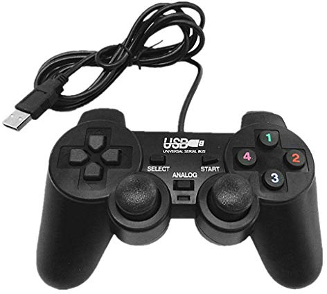 LGQing Nero Wired Game Controller USB Joystick Gamepad Joypad per PC Laptop Computer