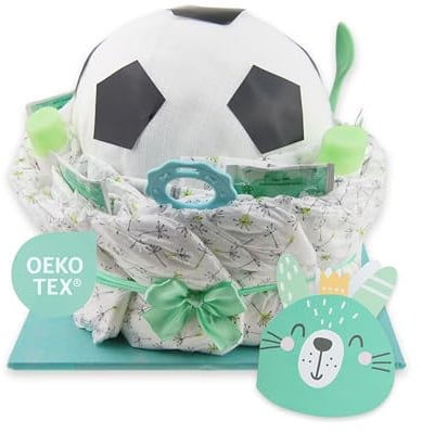 Windeltorte.com ® Windelfußball für kleine Kicker - [WOWeffekt garantiert] | Geschenk zur Geburt | Taufgeschenk | Geschenk zur Babyparty – Jetzt Bilder ansehen…