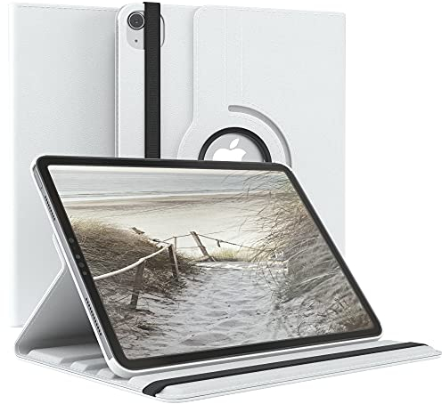 EAZY CASE - Tablet Hülle für iPad Air 4. / 5. Generation Schutzhülle 10.9 Zoll Smart Cover Tablet Case Rotationcase zum Aufstellen Klapphülle 360° drehbar mit Standfunktion Tasche Kunstleder Weiß