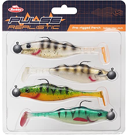 Berkley Pulse Realistic Perch Prerigged, Fishing Hook, Soft Lures, PredatorFishing, Zander, Unisex, Assorted, 10g | 11cm