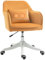 HOMCOM Chaise de Bureau Velours Fauteuil Bureau massant Coussin Lombaire intégré Hauteur réglable pivotante 360° Jaune