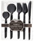 Decor Decorline - Ensemble de couverts réutilisables en plastique robuste - 40 pièces - Chacun avec 16 fourchettes, 8 couteaux, 8 cuillères et 8 cuillères à dessert - Noble Collection - Noir
