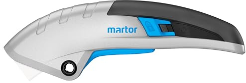 MARTOR SECUPRO MARTEGO Cutter de Sécurité, Lame Céramique, Manche Alu | Cutter, pince, rétraction auto., verrouillage, carton & film, textile, droitier & gaucher. No. 1220019.17