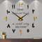 Mintime Mute DIY rahmenlose große Wanduhr arabische Ziffern 3D Spiegel Aufkleber Home Office Dekorationen (Schwarz Gold)