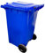 240 Litre Large Outdoor Blue Standard Size Household Wheelie Bin With Handle Lid & Wheels