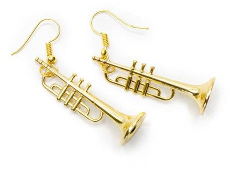 Miniblings Trompete Ohrringe Hänger Orchester Musik Musikinstrument FUN Pappbox - Handmade Modeschmuck I Ohrhänger Ohrschmuck versilbert