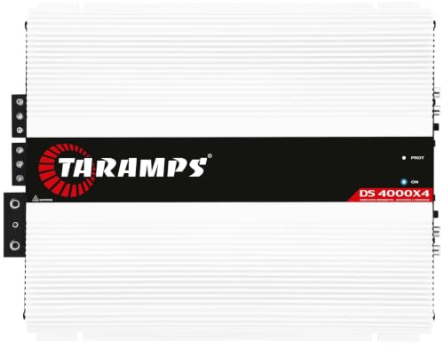 Taramps DS 4000x4 2 Ohms 4000 Watts RMS 4 Channels Amplifier, Multi-Channel Class D, Full Range Car Show Power System, Crossover High/Low Pass Bridgedable, Aluminium, RCA, Ds 4K amp