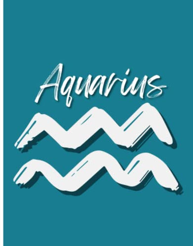 Composition Notebook - Aquarius Zodiac College Rule 110 pages (55 sheets) 9-1/4 x 7-1/2 inches