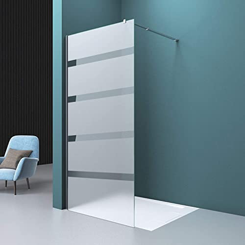 BOX DOCCIA WALK IN HIGH ALTEZZA 210/215 cm VETRO TEMPERATO Anticalcare Con Barra Stabilizzatrice regolabile