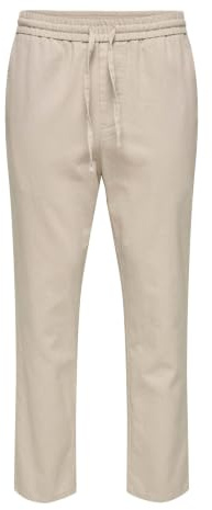 Only & Sons Joggers ONSLINUS Tapered Fit Linen Joggers Silver Lining, S