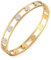 GAUEIOUR Lucky Leaf Bracelet,Simple Titanium Steel Studded Diamond Hollow Buckle Bracelet for Women,Stainless Steel Light Luxury Zircon Bracelets (Gold)