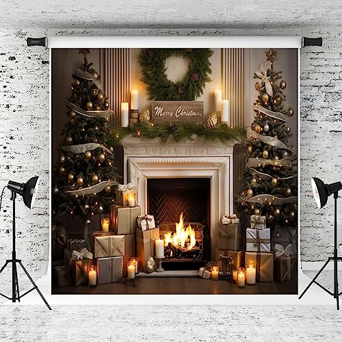 Kate 10x10ft Weihnachtsbaum Hintergründe Kamin Backdrop Party Dekoration Hintergrund Weihnachten Fotograf Studio Requisiten