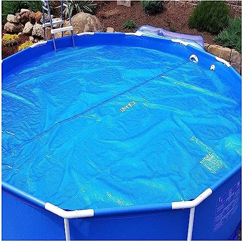 1m 2m 3m 4m 5m 6m 7m 8m Couverture de Piscine Solaire Ronde, Piscines à Cadre Extérieur Bâche Antipoussière Flottante, Couverture de Retenue de Chaleur pour Piscine Hors-Sol/Sol, F