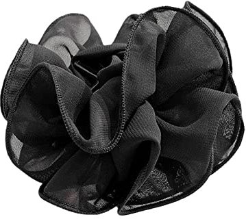 Corée Style Mousseline Pince Pince Cheveux Arc Grande Taille Tissu Noir Ruban Fleur Pinces Accessoires Pour L6C6 Clips Rose Jaw Claw