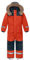 L SERVER Kinder Skianzug Jungen mit Kapuze Winddichte Wasserdichte Schneeoverall Mädchen Warmer Schneeanzug Dickere Skioverall mit Reflektierenden Streifen, Orange, 152-158
