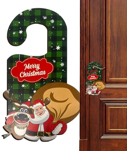 Aznever Weihnachts-Türhänger-Dekorationen | Weihnachts-Türklinken-Dekorationen - Niedliche Feiertags-Türklinkendekorationen für Hotels und Büros