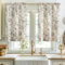 TOPICK Leinen Scheibengardinen Blumen Küchengardinen Landhausstil Modern Gardinen Vorhänge Kurz Bistrogardine für Frühling Wohnzimmer Badezimmer Kurzstores,2er Set 65 B x 90 H (cm),Schwarz auf Beige