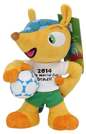 Promo-Dis Fuleco - 22 cm - Balle sous le bras - Mascotte en peluche de la Coupe du monde de football 2014 au Brésil