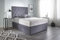 DECORE4U LTD - Ziggy Grey Plush Divan Bed with 2 Spacious Storage Drawers | Premium Room Décor 4FT6 Double Bed Frame with Spring Memory Foam Mattress & 26” Elegant Headboard