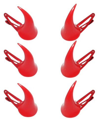Bohue 6pcs Halloween Devil Horn Hair Clips Red Devil Horns Hair Clip Horns Ears Hairclips Costumes Decorations Fancy Dress Hair Accessories for Halloween