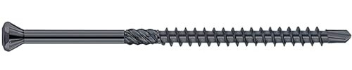 Hobotec Dielenschrauben Eurotec 3,2x40 Torx 10 - Holzschrauben selbstschneidend mit Zierkopf, Edelstahl schwarz gehärtet - 500 Stück