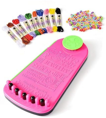 Euakee Freundschaftsbänder Bastelset für Mädchen, DIY Armband Set für 6-12 Jahre Alt mit 30 Threads und 175 Buchstabenperlen, Armbänder Basteln Flechtset Knüpf Set, Geburtstagsgeschenk