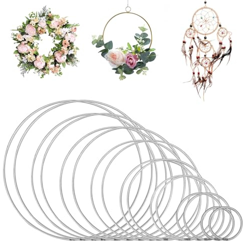 16 Stück Metallringe zum Basteln Metallring,Deko Ringe zum Aufhängen Hochzeit Metallring,Metallringe Drahtringe für DIY Traumfänger,Dekoring zum Aufhängen Hängen,für Girlanden,Türkranz,Makramee