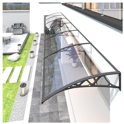 Patio Garden Canopy Awning 80cm x 330cm Polycarbonate Door Canopy with Aluminum Bracket for Sun UV and Rain Shelter Outdoor Window Shelter for Protection