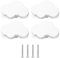 LONZIKP 4 pcs Wolkenform Schubladenknöpfe Möbelknäufe, Cartoon Form Weicher Kleber Knöpfe für Kinder, für Schrankgriff Schubladen Knöpfe, Kinderzimmer Schränke, Toy Organizer Box (Weiß)