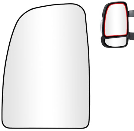 SENZEAL Wing Mirror Upper Glass Heated Passenger Side for Fiat Ducato Citroen Jumper Relay Peugeot Boxer 2006-2023 8151LJ 71748246 (Left)