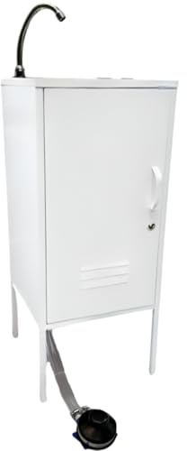 Express Water Luxury Lite Mobiles freistehendes Waschbecken mit Wassertank, Waschbeckenunterschrank mit Fußsteuerung und Warmwasser-Kit enthalten (Lite Plus)