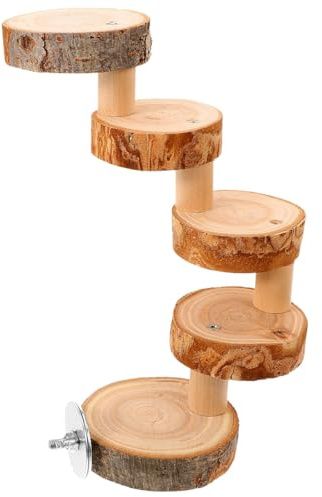 IMIKEYA Hamsterleiter Holz Sichere Spielzeug Holz Leiter Brücke für Hamster Meerschweinchen und Chinchillas Sichere und rutschfeste Holzleiter zum Spielen und Klettern