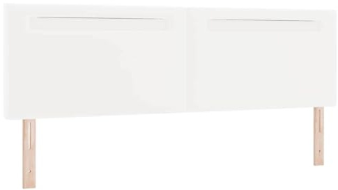 vidaXL LED Kopfteil Weiß 180 cm Kunstleder