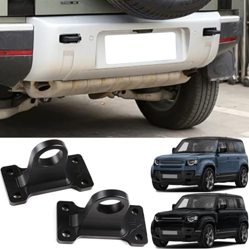 BraveKing Gancio Traino per Paraurti Posteriore per Land Rover Defender 90 110 130 (2020-2025), Gancio di Traino in Lega di Alluminio – Anello di Traino & Accessori, 2 Pezzi(Black)