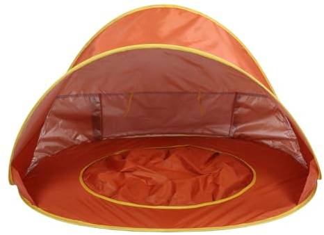 UPALDHOU Piscine UV50 + pour bébé, Tente de Plage Pop-up Spacieuse, épreuve du Vent, Portable avec Protection, Divertissement pour Les Activités de Plein Air (Orange)