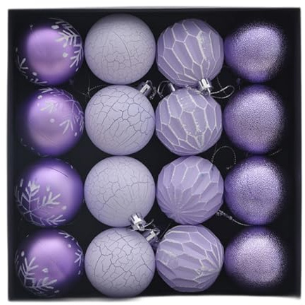 MagiDeal 16 Pezzi di Palline di Natale, Palline sospese, per Albero di Natale, di Natale per Fidanzamento, Festa, Compleanno, Cortile, Viola