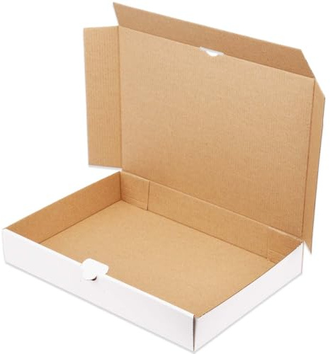 Maxibriefkartons 320x225x50 mm weiß MB-4 DIN A4 DHL Post (50 Stück) | Für Deutsche Post DHL Warensendung Büchersendung Maxibrief Karton Faltschachtel stabil Versandkarton
