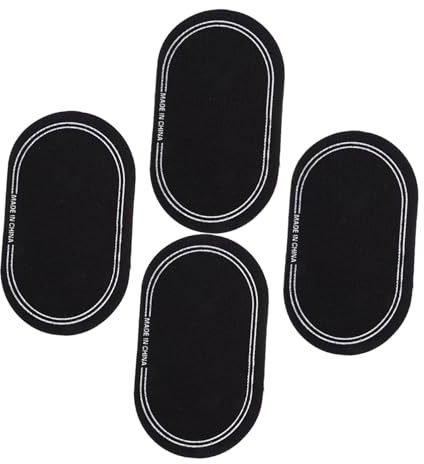 Zerodeko 4 Stück Bassdrumfellflicken für Doppelpedal Selbstklebende Pedal Dämpfungspads aus Pte Schwarzes Trommelfellschutz Zubehör für Schlagzeug und Bass Drum Bausätze