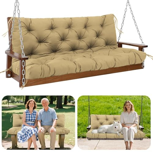 GPCHZM Hollywoodschaukel Auflage 180cm Wasserdicht Gartenbank Auflage Verdickt(12.5cm) Mit Rückenlehne Schaukelbank Auflage für Hollywoodschaukel Sitzbank Gartenbank Terrasse Hinterhof Rasen Veranda