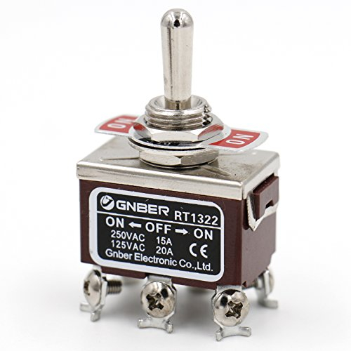 Heschen Metall-Kippschalter RT1322 DPDT bleibt ON/OFF/ON 3 Positionen 15A 250VAC CE